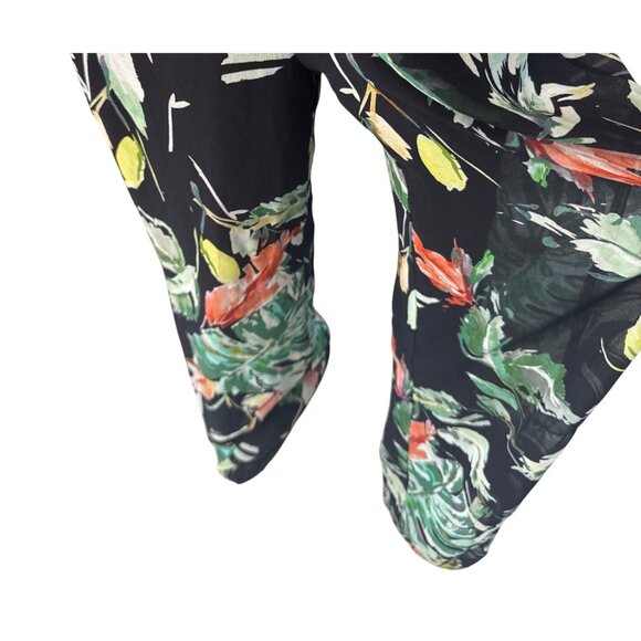 Adelyn Rae Womens Floral Print V Neck Short Sleeve Jumpsuit S - Picture 4 of 13